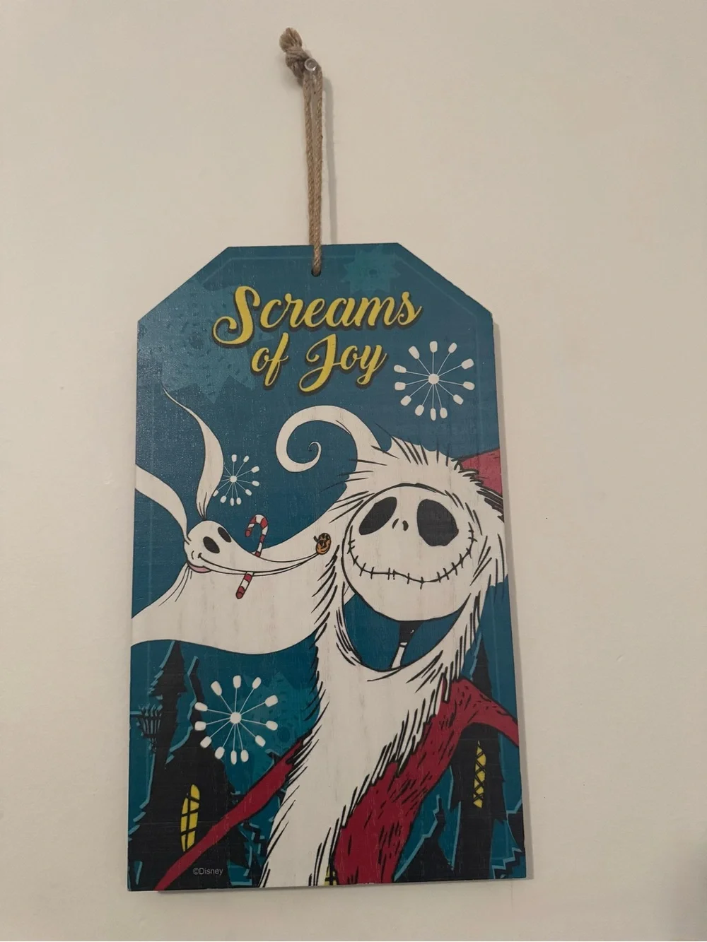 Bundle Of 2 Disney The Nightmare Before Christmas Wooden Hanging Signs